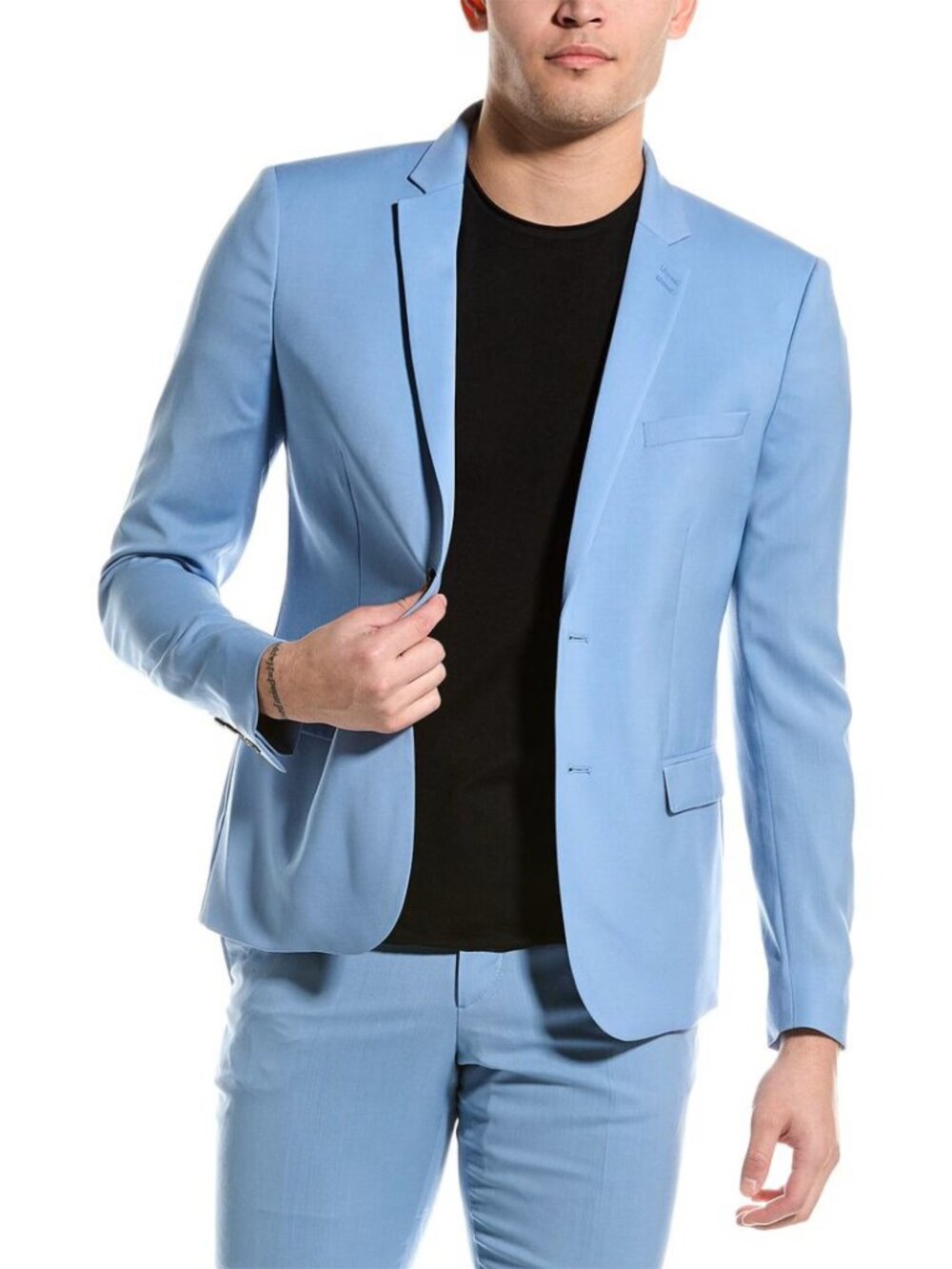 NWT The Kooples Blazer Mens 48 Light Blue Wool Slim Fit Tailored Preppy P5073